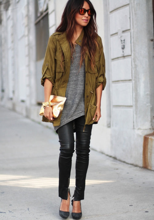 leather legs
