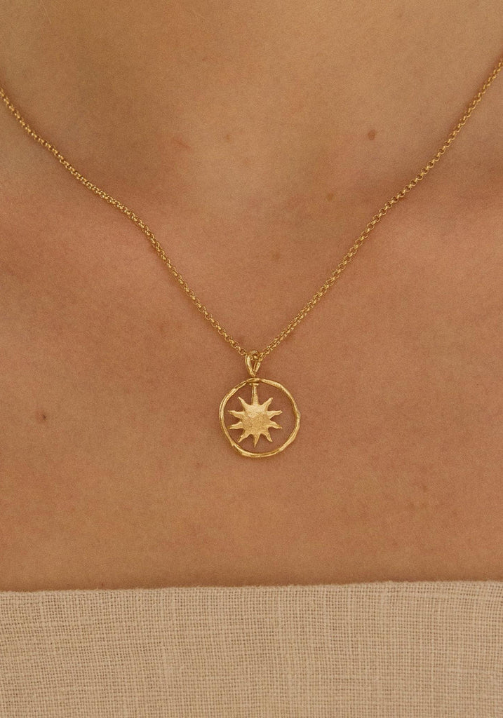 Agapée Calida Necklace sun pendant detail
