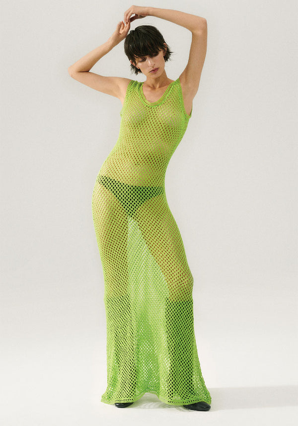 Green Crochet maxi Dress