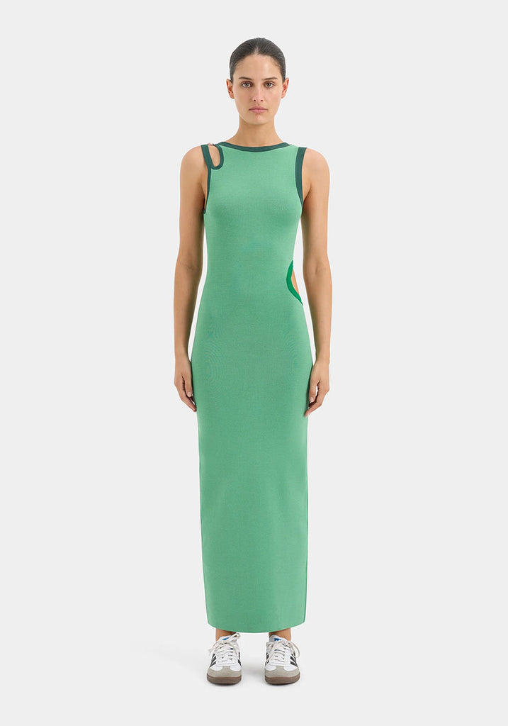 Stylish Cutout Detail Dress - Emerald Color